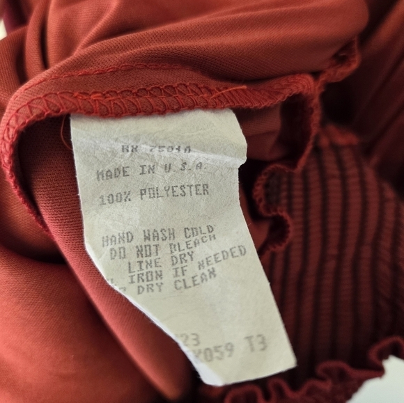 Jodi Kristopher Vintage V-Neck Satin Dress Red M - Picture 6 of 7